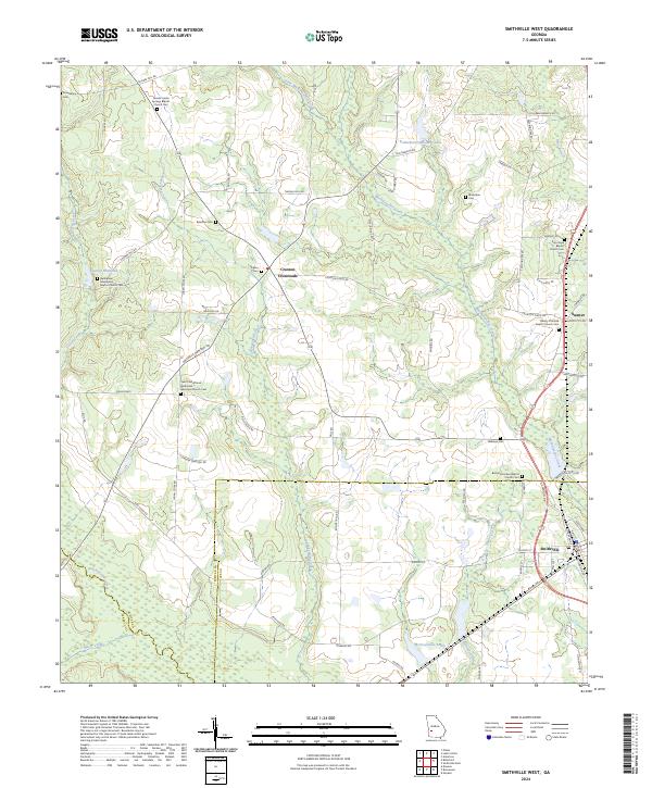 US Topo 7.5-minute map for Smithville West GA