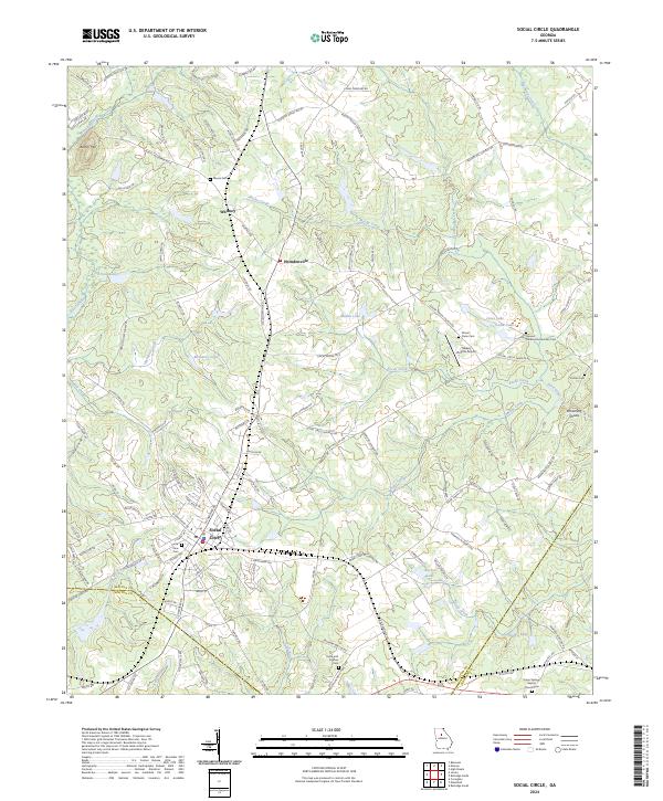 US Topo 7.5-minute map for Social Circle GA