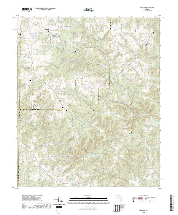 US Topo 7.5-minute map for Strouds GA