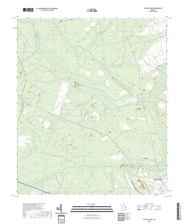 US Topo 7.5-minute map for Taylors Creek GA – American Map Store
