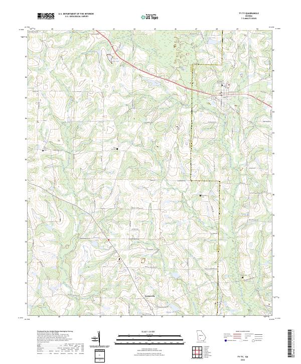 US Topo 7.5-minute map for Ty Ty GA – American Map Store