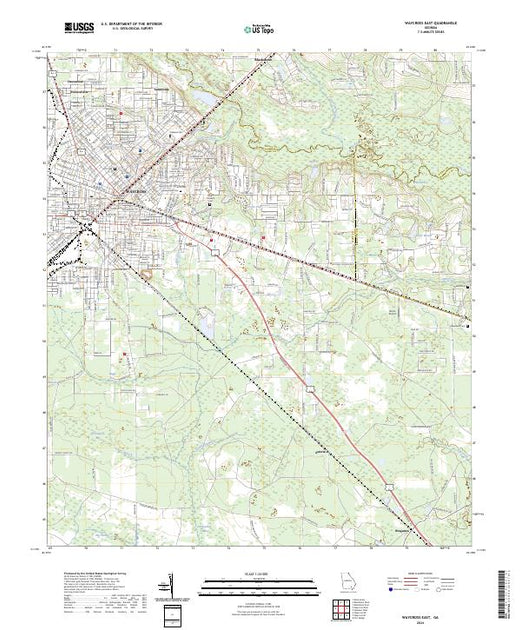 US Topo 7.5-minute map for Waycross East GA – American Map Store