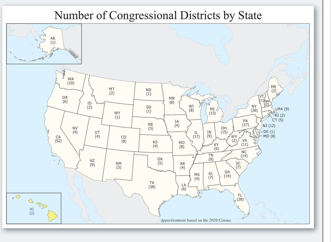 Hawaii Congressional District Wall Map