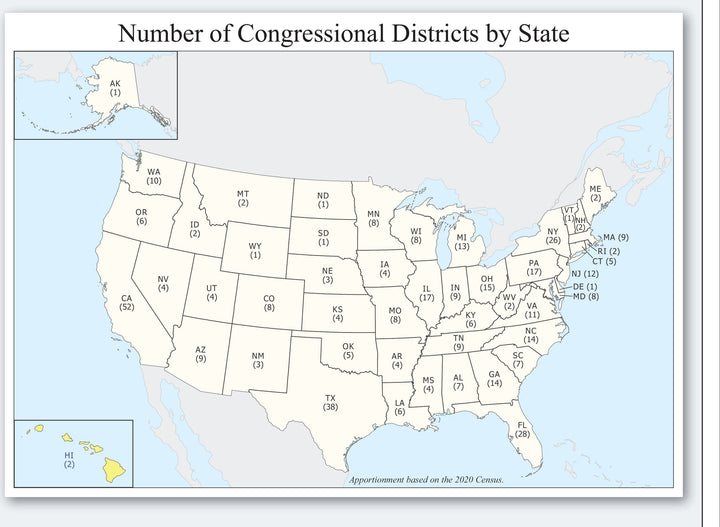 Hawaii Congressional District Wall Map