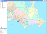 Colorcast Zip Code Style Wall Map of Honolulu by Market Maps