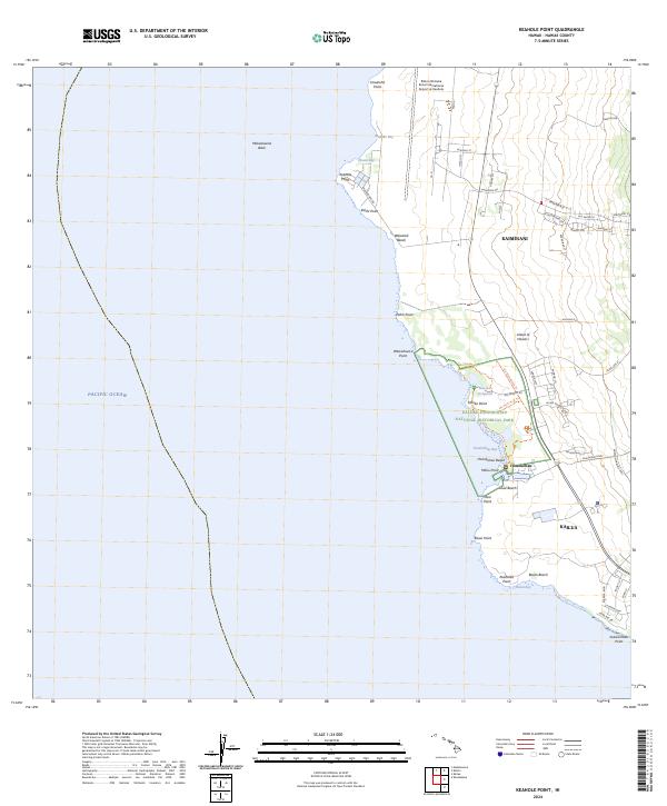US Topo 7.5-minute map for Keahole Point HI – American Map Store