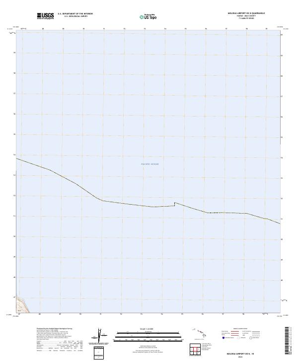 US Topo 7.5-minute map for Molokai Airport OE N HI