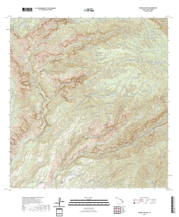 US Topo 7.5-minute map for Waimea Canyon HI