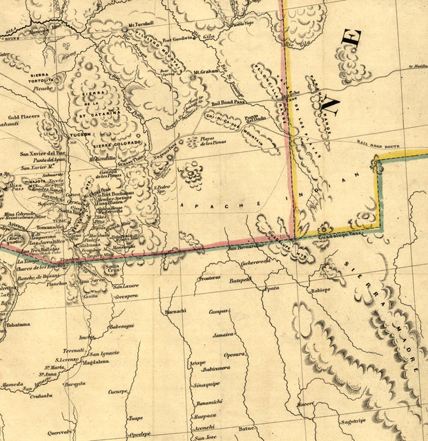 Hartley's Map of Arizona, 1865