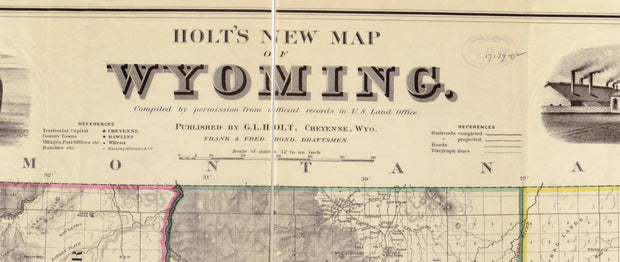 Holt's New Map of Wyoming, 1883