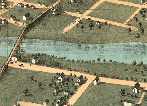 Bird's Eye View of Iowa City, 1868