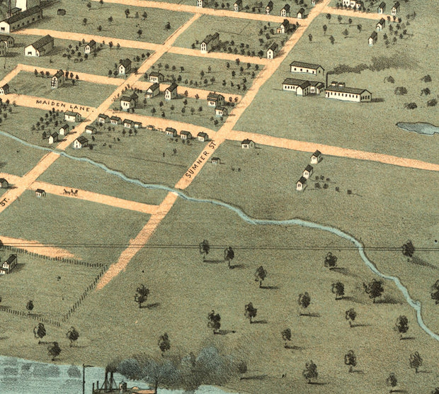 Bird's Eye View of Iowa City, 1868