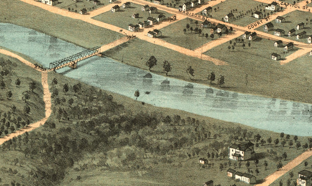 Bird's Eye View of Iowa City, 1868