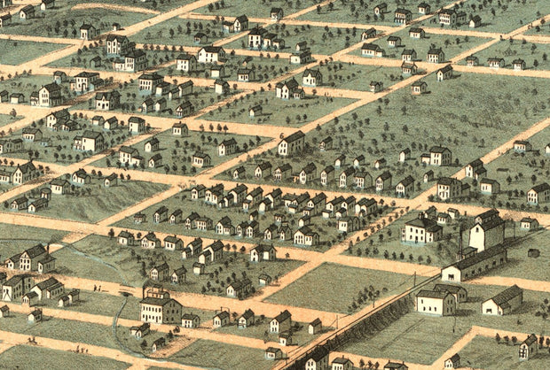 Bird's Eye View of Iowa City, 1868
