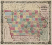 Colton's Township Map of the State of Iowa, 1851