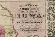 Colton's Township Map of the State of Iowa, 1851