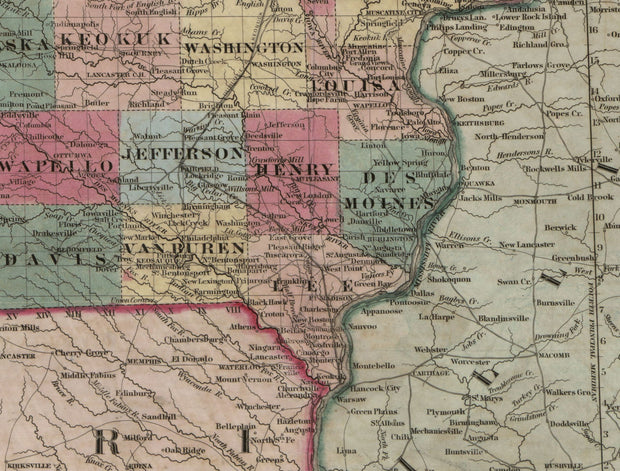 Colton's Township Map of the State of Iowa, 1851