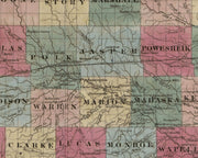 Colton's Township Map of the State of Iowa, 1851