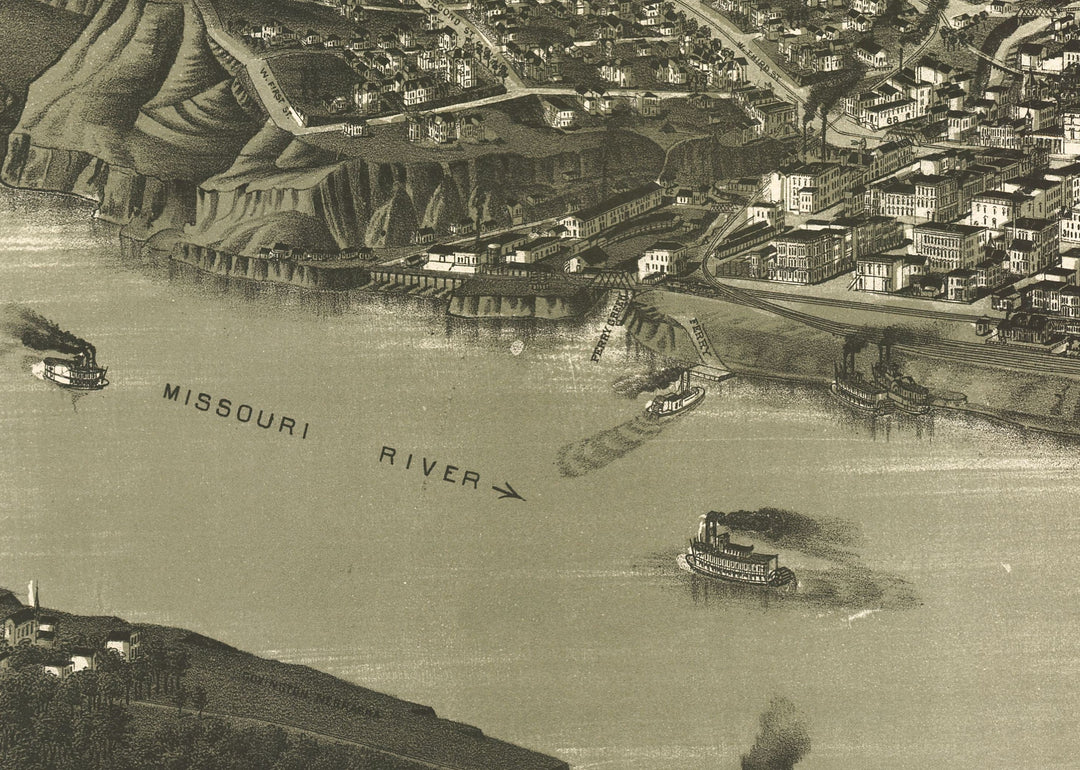 Perspective Map of Sioux City Iowa, 1888