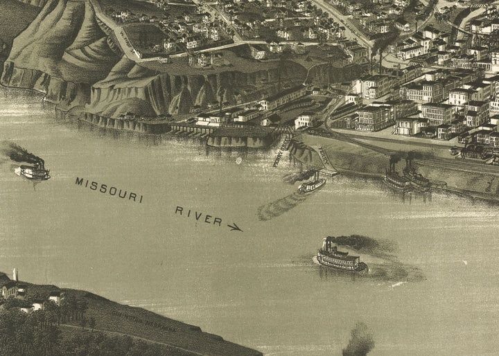 Perspective Map of Sioux City Iowa, 1888