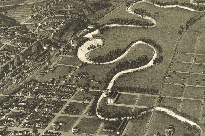 Perspective Map of Sioux City Iowa, 1888