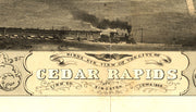 Birds Eye View of Cedar Rapids 1868