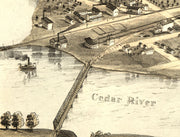 Birds Eye View of Cedar Rapids 1868