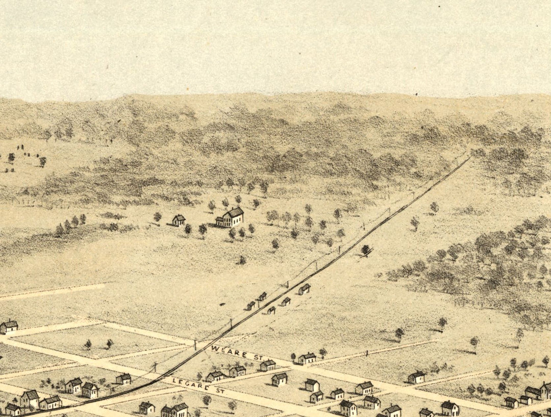 Birds Eye View of Cedar Rapids 1868