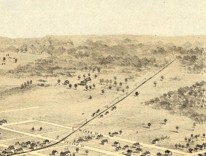 Birds Eye View of Cedar Rapids 1868