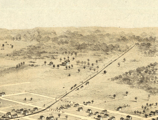 Birds Eye View of Cedar Rapids 1868