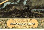 Birds Eye View of Marshalltown, 1868