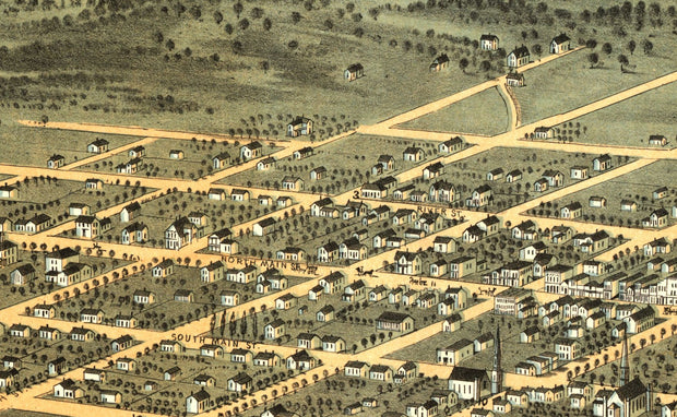 Birds Eye View of Marshalltown, 1868