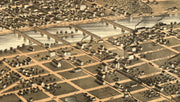Birds Eye View of Des Moines, 1868