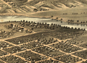 Birds Eye View of Des Moines, 1868