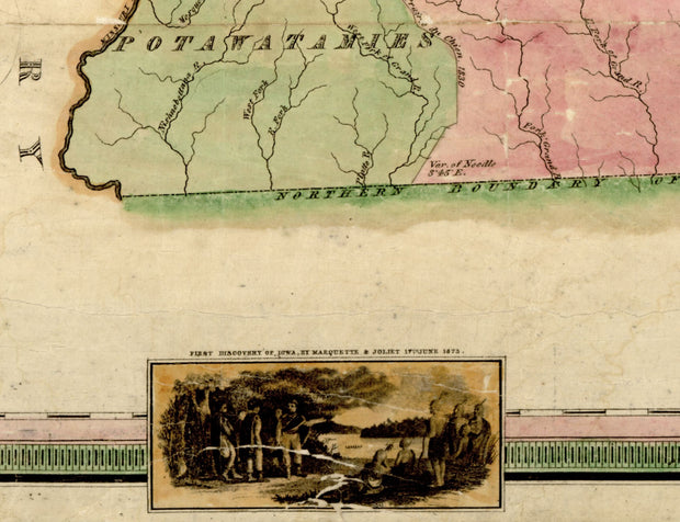 A New Map of Iowa, 1845
