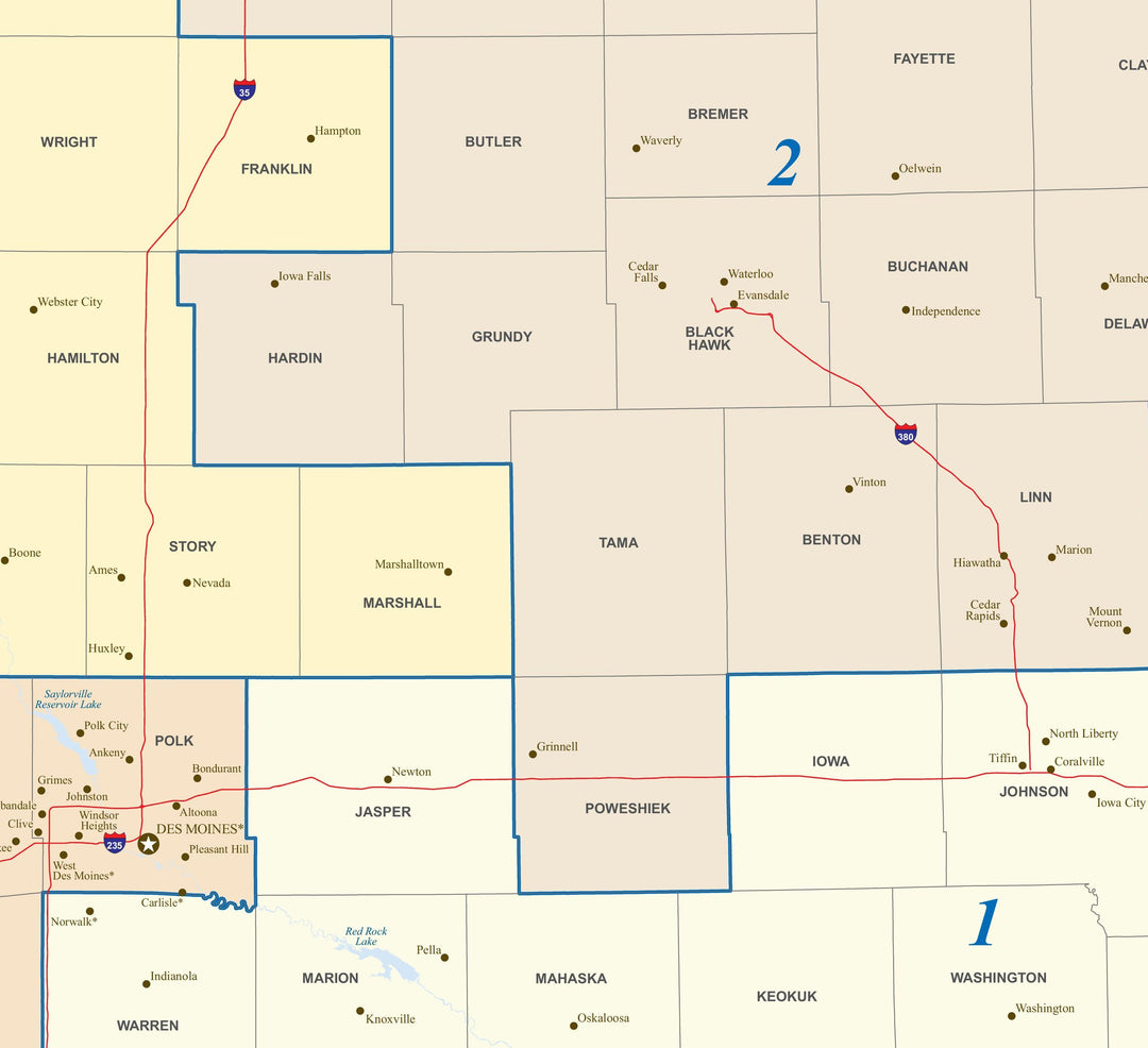 Iowa Congressional District Wall Map