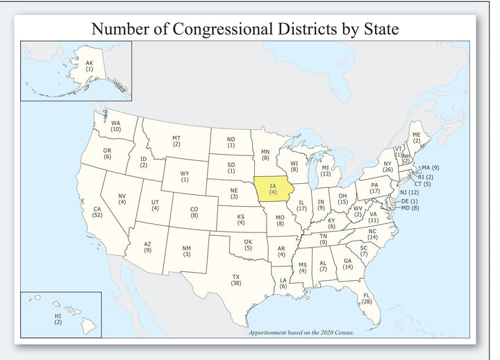 Iowa Congressional District Wall Map
