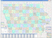 Color Cast Style Wall Map of Iowa by Market Maps