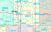 Color Cast Style Wall Map of Iowa by Market Maps