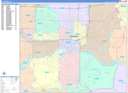 Colorcast Zip Code Style Wall Map of Des Moines, IA by Market Maps