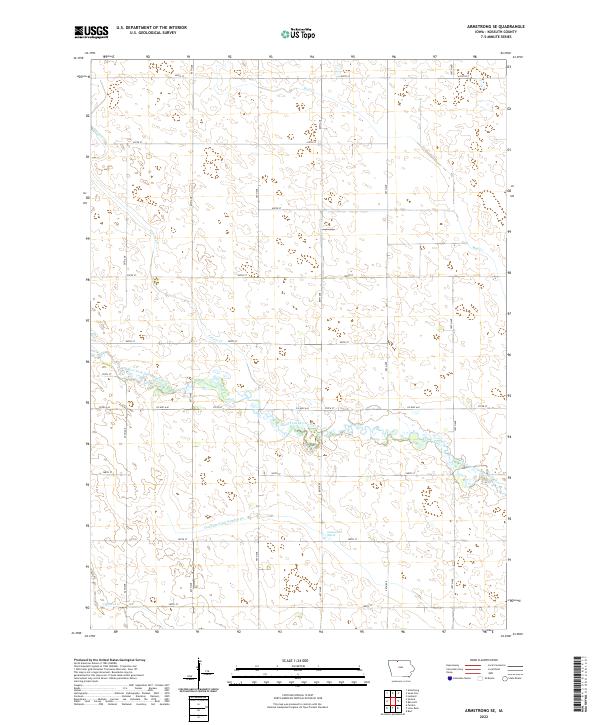 US Topo 7.5-minute map for Armstrong SE IA – American Map Store