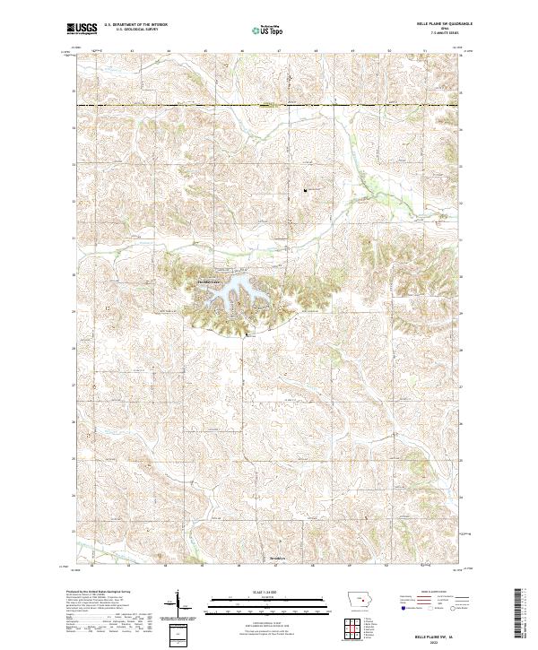 US Topo 7.5-minute map for Belle Plaine SW IA