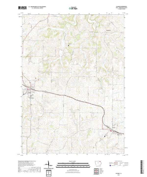 US Topo 7.5-minute map for Calmar IA – American Map Store