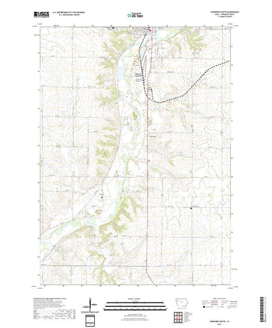 US Topo 7.5-minute map for Cherokee South IA – American Map Store