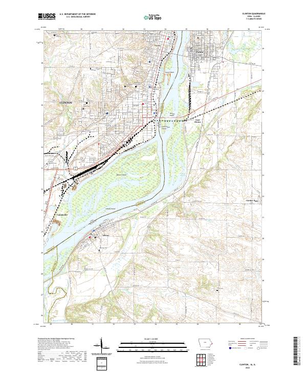 US Topo 7.5-minute map for Clinton IAIL – American Map Store
