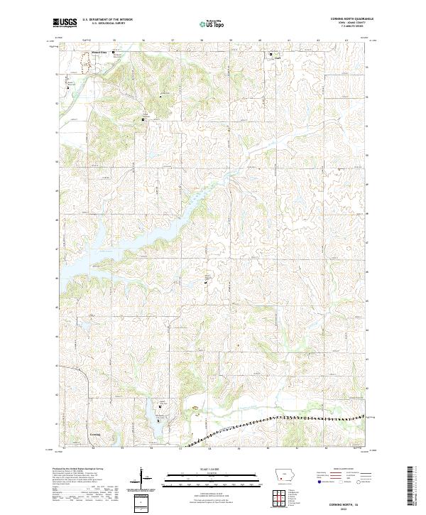 US Topo 7.5-minute map for Corning North IA