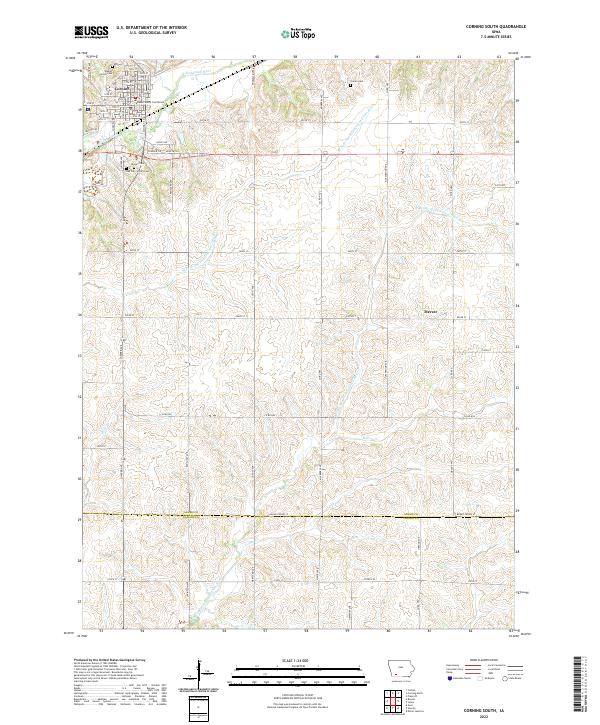 US Topo 7.5-minute map for Corning South IA