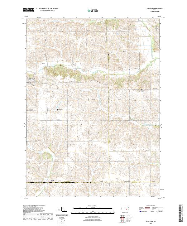 US Topo 7.5-minute map for Deep River IA