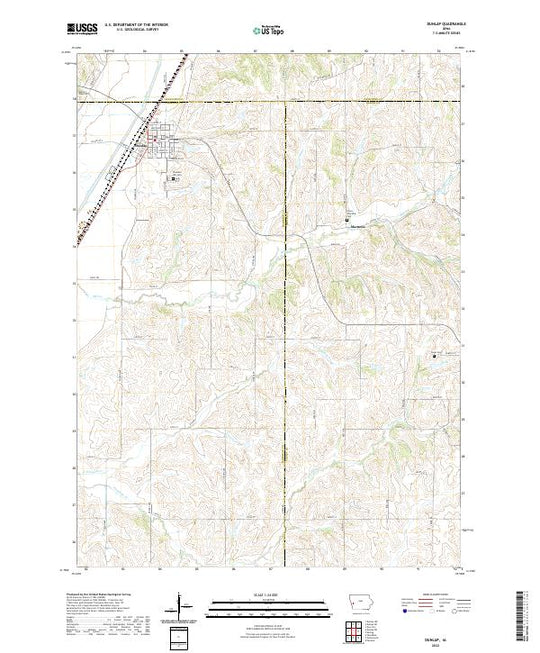 US Topo 7.5-minute map for Dunlap IA – American Map Store