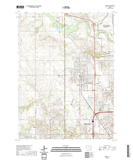 US Topo 7.5-minute map for Grimes IA – American Map Store